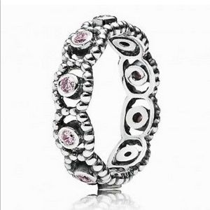 Authentic Pandora Her Majesty Stackable Ring, Pink